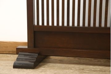 中古　松本民芸家具　洗練された上品な佇まいが魅力のC型衝立(つい立て、パーテーション、ビンテージ)(定価約14万円)(R-050461)