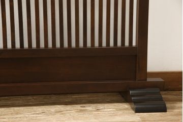 中古　松本民芸家具　洗練された上品な佇まいが魅力のC型衝立(つい立て、パーテーション、ビンテージ)(定価約14万円)(R-050461)