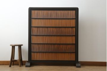 和製アンティーク　昭和初期　葦(ヨシ)製の和モダンな雰囲気漂う衝立(パーテーション)(R-050462)