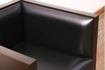 中古　美品　Cassinaixc.(カッシーナイクスシー)　INWOOD　木とレザーの組み合わせがお洒落なインウッドソファ(1人掛け)(R-050468)