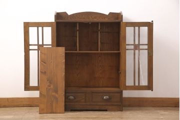 和製アンティーク　栓材　大正ロマンな雰囲気たっぷりの、昔懐かしい本箱(ブックケース、キャビネット、収納棚)(R-050484)