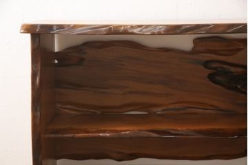 中古　民芸家具　屋久杉を贅沢に使った存在感のある飾り棚(茶棚、収納棚、サイドボード)(定価約220万円)(R-050485)