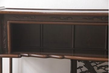 和製ヴィンテージ　鉄刀木(タガヤサン)　レア品!6尺サイズが珍しい、高級感たっぷりの飾り棚(定価約150万円)(収納棚、飾り棚、茶棚、ビンテージ)(R-050487)