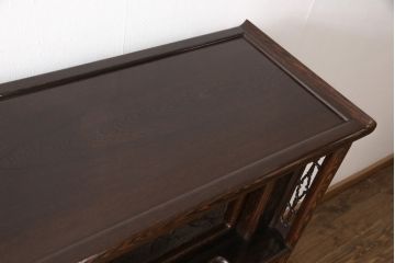 和製ヴィンテージ　鉄刀木(タガヤサン)　レア品!6尺サイズが珍しい、高級感たっぷりの飾り棚(定価約150万円)(収納棚、飾り棚、茶棚、ビンテージ)(R-050487)