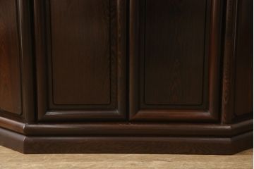 和製ヴィンテージ　鉄刀木(タガヤサン)の艶のある木肌が上品な雰囲気を演出するコーナー飾り棚(キャビネット、収納棚、ビンテージ)(R-050488)