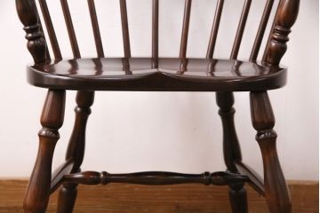 中古　美品　松本民芸家具　#91型　落ち着きのある空間を演出するキャプテンチェア(アームチェア、板座チェア、椅子、ダイニングチェア)(R-050489)