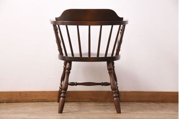 中古　美品　松本民芸家具　#91型　落ち着きのある空間を演出するキャプテンチェア(アームチェア、板座チェア、椅子、ダイニングチェア)(R-050489)