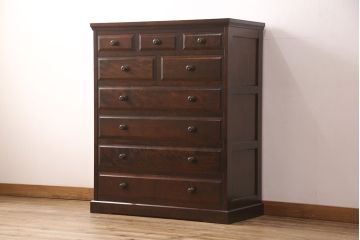中古　北海道民芸家具　HM533　和洋どちらの空間にも合わせやすいチェスト(タンス、整理箪笥、引き出し)(定価約25万円)(R-050499)