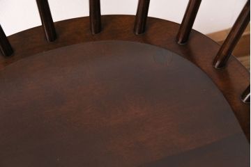 中古　美品　松本民芸家具　#91型　落ち着きのある空間を演出するキャプテンチェア(アームチェア、板座チェア、椅子、ダイニングチェア)(R-050501)