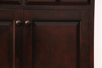 中古　美品　国産民芸家具　落ち着きのある空間づくりにおすすめの二段重ねキャビネット(食器棚、収納棚、飾り棚、書棚、本箱)(R-050507)
