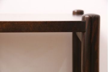 中古　北海道民芸家具　シンプルな佇まいがお部屋に取り入れやすい板座のスツール(花台、サイドテーブル、飾り台)(R-050510)