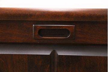 中古　北海道民芸家具　キャスター付き　シックで落ち着きのある佇まいが魅力の収納付きスツール(ドレッサースツール)(R-050516)