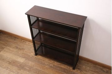 中古　北海道民芸家具　117型　飾り棚としてもおすすめ!和モダンな空間にぴったりの書棚(本棚、飾り棚、シェルフ)(R-050517)