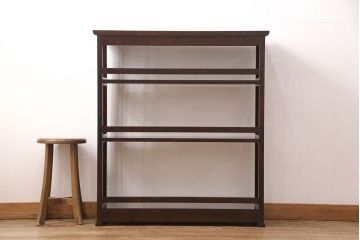 中古　北海道民芸家具　117型　飾り棚としてもおすすめ!和モダンな空間にぴったりの書棚(本棚、飾り棚、シェルフ)(R-050517)