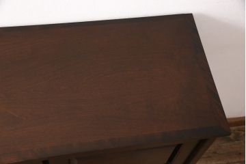 中古　北海道民芸家具　深みのある色合いが魅力の下駄箱(収納棚、戸棚、靴箱)(R-050519)