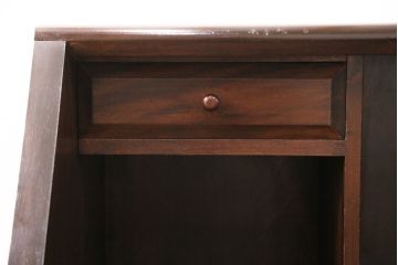 中古　松本民芸家具　洗練された佇まいが上品な印象を醸し出すライティングビューロー(ワークデスク、机、在宅ワーク、在宅用引き出し)(R-050520)