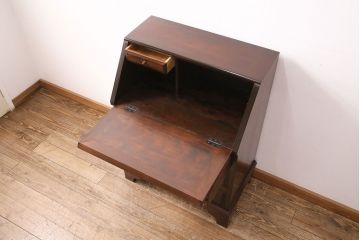 中古　松本民芸家具　洗練された佇まいが上品な印象を醸し出すライティングビューロー(ワークデスク、机、在宅ワーク、在宅用引き出し)(R-050520)