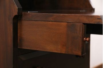 中古　松本民芸家具　洗練された佇まいが上品な印象を醸し出すライティングビューロー(ワークデスク、机、在宅ワーク、在宅用引き出し)(R-050520)