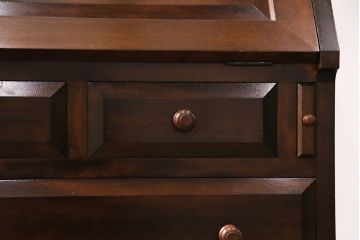 中古　松本民芸家具　洗練された佇まいが上品な印象を醸し出すライティングビューロー(ワークデスク、机、在宅ワーク、在宅用引き出し)(R-050520)