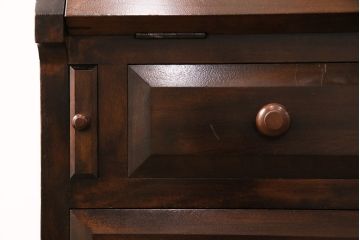 中古　松本民芸家具　洗練された佇まいが上品な印象を醸し出すライティングビューロー(ワークデスク、机、在宅ワーク、在宅用引き出し)(R-050520)