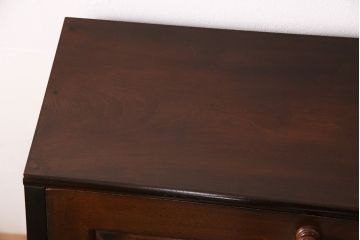 中古　松本民芸家具　洗練された佇まいが上品な印象を醸し出すライティングビューロー(ワークデスク、机、在宅ワーク、在宅用引き出し)(R-050520)