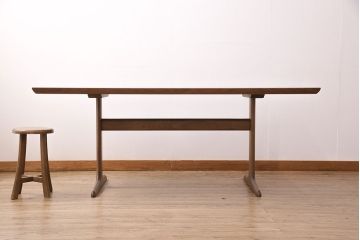 中古　展示美品　2016年製　CONDE HOUSE(カンディハウス)　ウォールナット材　ウイングラックスシリーズ　スタイリッシュなデザインが魅力のT脚テーブル(定価約25万円)(ダイニングテーブル)(R-050525)
