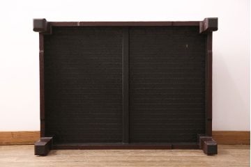中古　展示美品　絶版品　九州籃胎(らんたい)漆器　籠細工が見事な座卓(ローテーブル、センターテーブル)(R-050530)