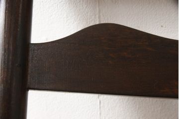 中古　松本民芸家具　#22型　ラッシ座面がお洒落なスタイルに活躍するラダーバックチェア(ダイニングチェア、椅子)(定価約16万円)(R-050532)