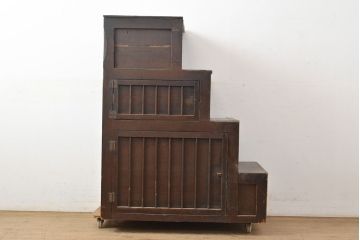 和製アンティーク　明治期　ヒノキ材　深みのある色合いが魅力の階段箪笥(時代箪笥、収納
棚)(R-050542)