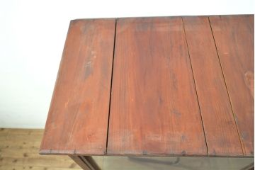 和製アンティーク　経年を感じる木の風合いと深みのある色合いが味わい深いガラスケース(ショーケース、陳列棚、飾り棚、店舗什器、収納棚)(R-050545)