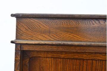 和製アンティーク　タモ材・ケヤキ材　衣装盆付き　木製の引手などの凝ったつくりが魅力!レトロな雰囲気を醸しだす二段重ね和箪笥(和タンス、収納箪笥、時代箪笥、衣装箪笥、着物箪笥)(R-050553)