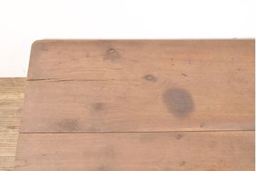和製アンティーク　ヒノキ材　木の素朴な温かみが感じられる特大折り畳みテーブル(座卓、ちゃぶ台)(R-050557)