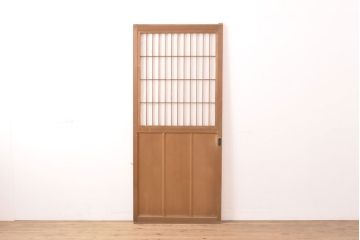 アンティーク建具　シンプルなデザインの障子入り引き戸1枚(板戸、障子戸、建具)(R-050558)