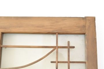 アンティーク建具　個性的なデザインが目を引くガラス戸1枚(引き戸、建具)(R-050560)