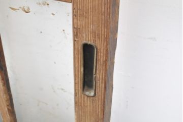 アンティーク建具　個性的なデザインが目を引くガラス戸1枚(引き戸、建具)(R-050560)