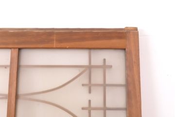 アンティーク建具　個性的なデザインが目を引くガラス戸1枚(引き戸、建具)(R-050560)