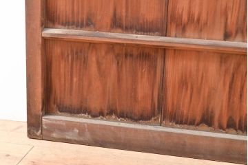 アンティーク建具　レトロな雰囲気漂うガラス入りの板戸1枚(引き戸、建具)(R-050563)