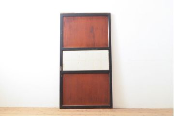 アンティーク建具　ツートンカラー　上質な和の空間づくりにおすすめの障子帯戸1枚(引き戸、板戸、建具)(R-050564)