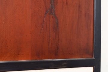 アンティーク建具　ツートンカラー　上質な和の空間づくりにおすすめの障子帯戸1枚(引き戸、板戸、建具)(R-050564)