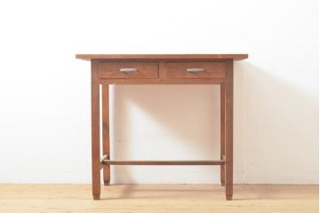 和製アンティーク　ナラ材　ナチュラルなお部屋づくりにもおすすめの平机(ワークデスク、在宅ワーク、在宅用、作業台)(R-050568)