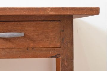 和製アンティーク　ナラ材　ナチュラルなお部屋づくりにもおすすめの平机(ワークデスク、在宅ワーク、在宅用、作業台)(R-050568)
