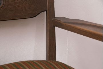 中古　神戸洋家具　永田良介商店　タツ型の彫刻が存在感を放つ3人掛けソファ(三人掛け、3Pソファ)(R-050571)
