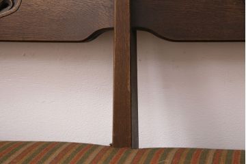 中古　神戸洋家具　永田良介商店　タツ型の彫刻が存在感を放つ3人掛けソファ(三人掛け、3Pソファ)(R-050571)