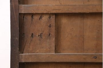 アンティーク建具　明治大正期　総ケヤキ材　赤みがかった色合いが魅力の蔵戸(玄関戸、引き戸、建具)(R-050580)