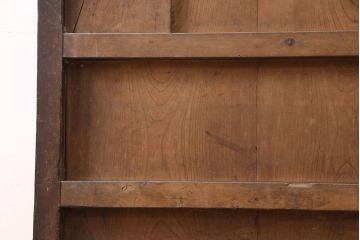 アンティーク建具　明治大正期　総ケヤキ材　赤みがかった色合いが魅力の蔵戸(玄関戸、引き戸、建具)(R-050580)
