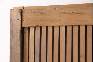 アンティーク建具　明治大正期　枡格子が重厚な雰囲気を醸しだす格子蔵戸1枚　(R-050583)