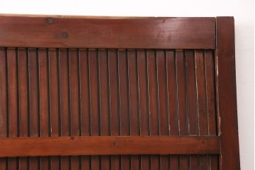 アンティーク建具　明治大正期　枡格子が重厚な雰囲気を醸しだす格子蔵戸(玄関戸、引き戸、建具)(R-050583)