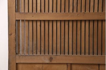 アンティーク建具　明治大正期　枡格子が重厚な雰囲気を醸しだす格子蔵戸(玄関戸、引き戸、建具)(R-050583)