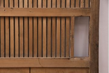 アンティーク建具　明治大正期　枡格子が重厚な雰囲気を醸しだす格子蔵戸(玄関戸、引き戸、建具)(R-050583)