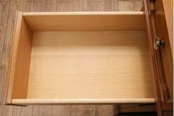 中古　DREXEL HERITAGE(ドレクセルヘリテイジ)　Triune(トライユン)　レザートップが格好いいマホガニー材製のデスク(両袖机、在宅ワーク、在宅用ワークデスク)(定価約75万円)(R-050588)
